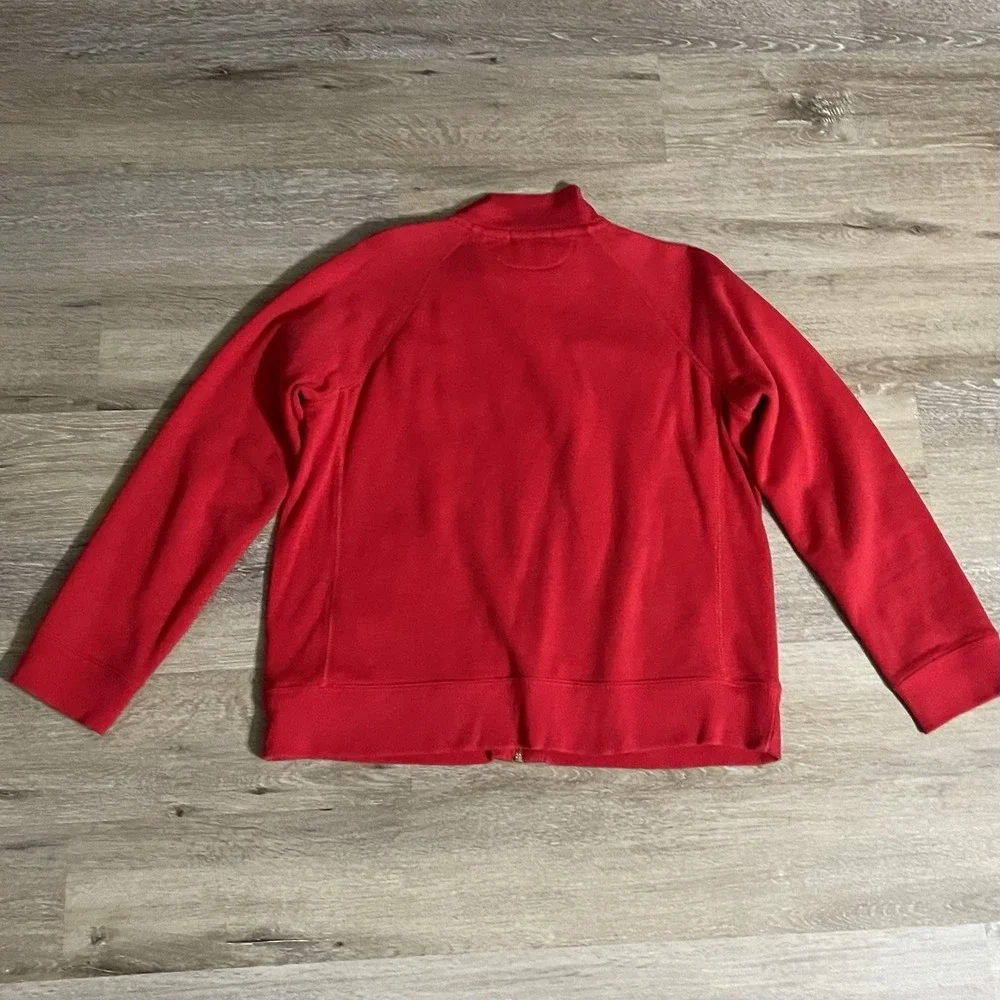 Vintage Ralph Lauren Jeans Co Full Zip Jacket Womens L Red Gold Crest Collar - Picture 7 of 8